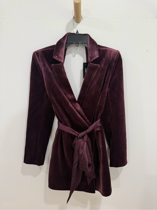 Express Dresses & Skirts - Express Velvet Wrap Blazer in Deep Plum